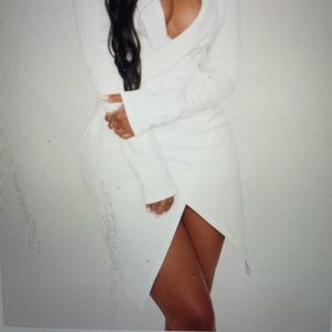 Shaped white blazer dress